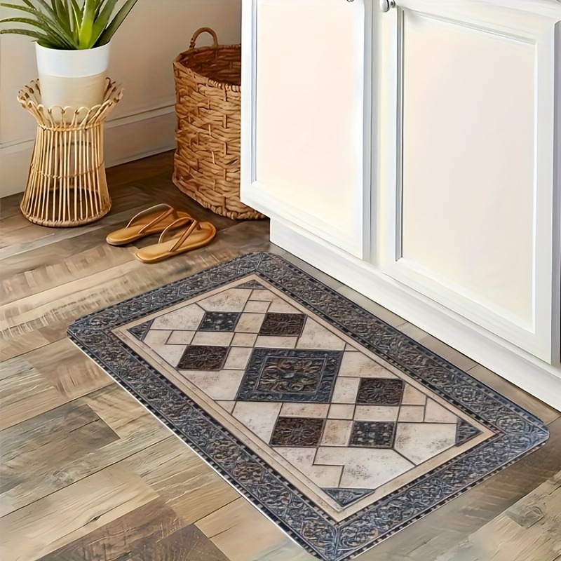 Home Bathroom Tiles Design - 1枚入りフロアタイルキッチンラグ滑り止めドアマットポップデザインバスルームラグバスマットカーペットホームシンクランドリーデコレーション用