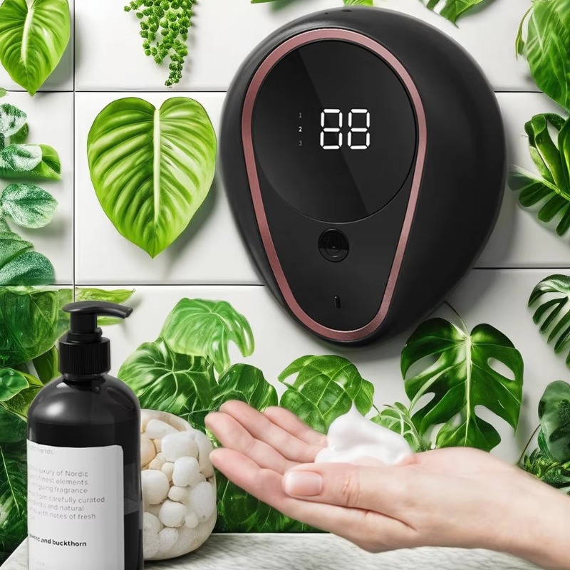 Home Bathroom Soap Dispenser - 300ml インテリジェントソープディスペンサー バブルと手洗いフォーム 自動壁掛けセンサーソープディスペンサー 浴室キッチン用
