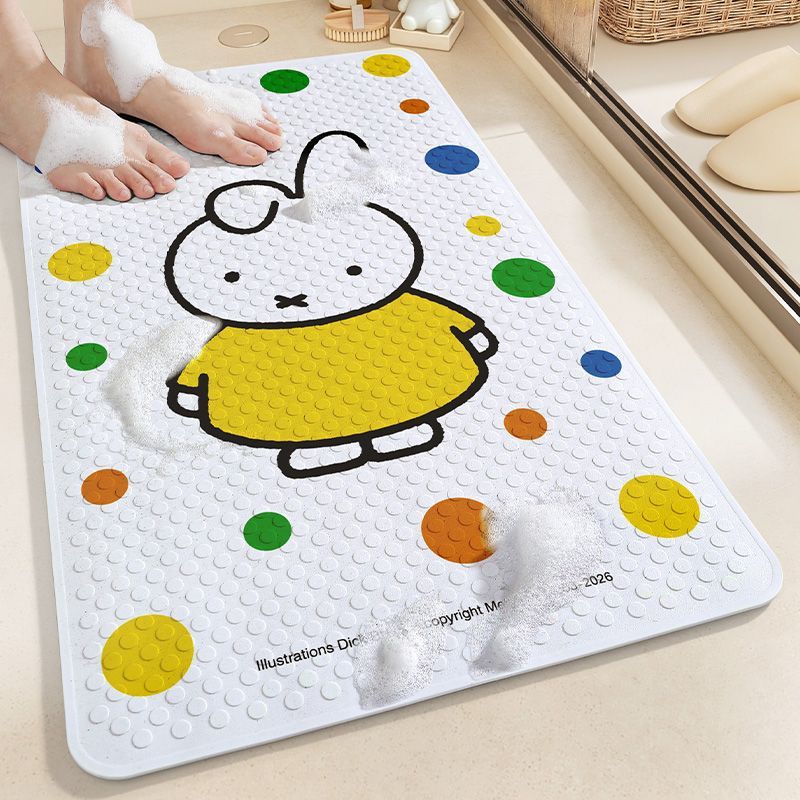 Non Slip Bath Mat - アニメミッフィーの浴室用フロアマット、強力な吸盤付き、滑り止め、耐摩耗性、お手入れ簡単、シャワールームやトイレ用フットパッド