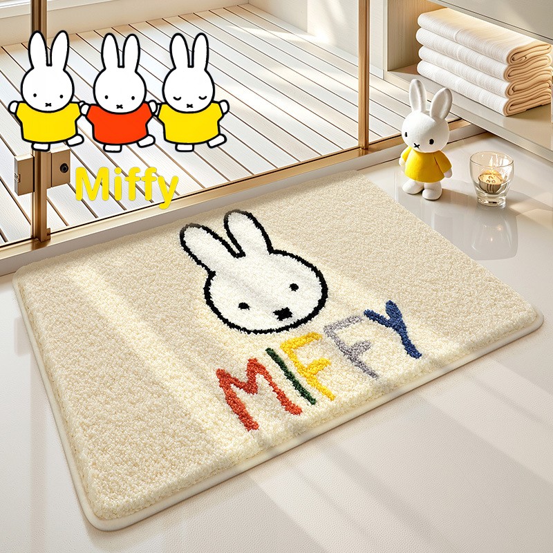 Home Goods Bathroom Mats - かわいいミッフィーフロアマットかわいい漫画ミッフィーバスルームマット家庭用強力吸収漫画滑り止めマット厚いジャカードカーペット
