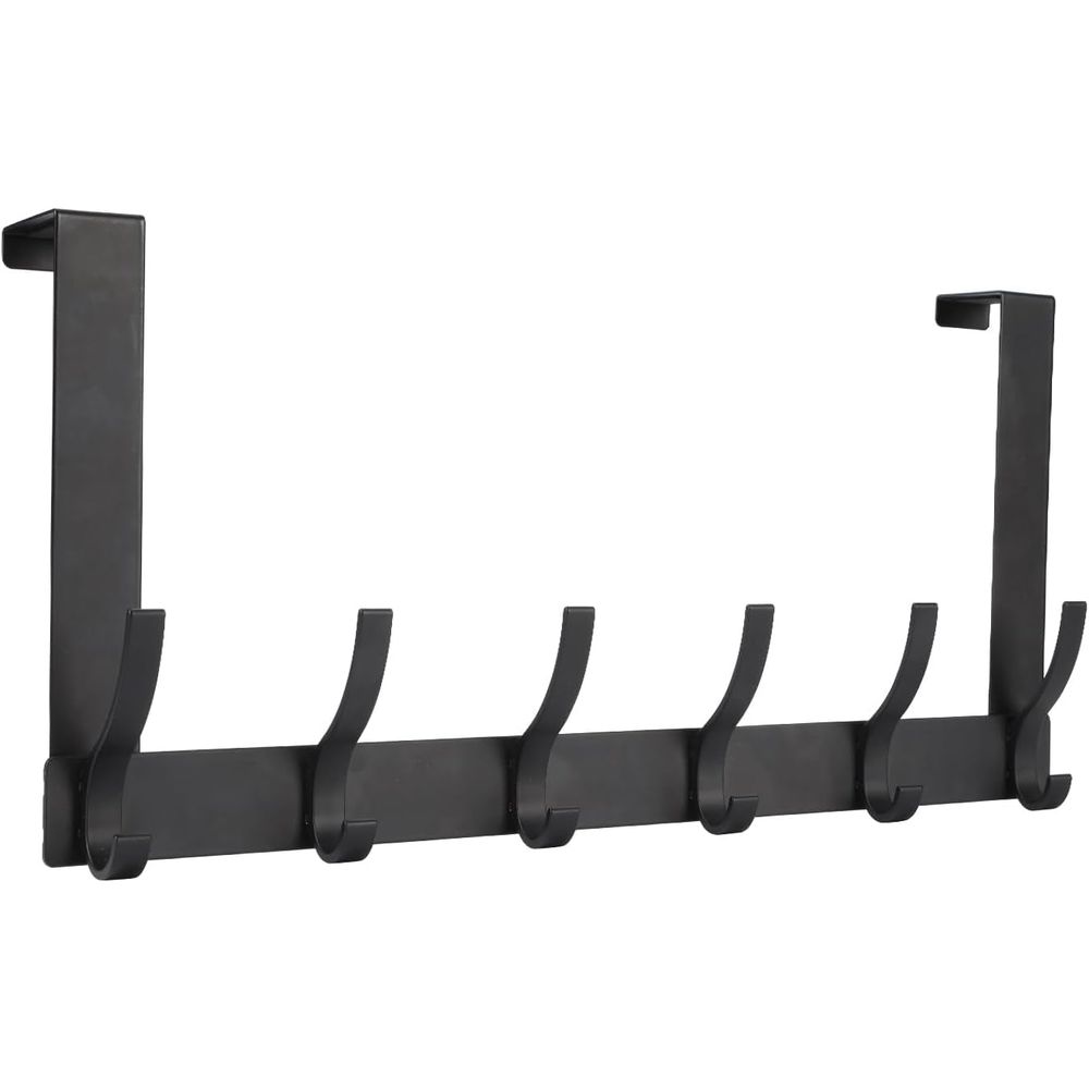 Home Essentials Bathroom Rack - ドア上フック、ドアハンガーフック、吊り下げ式、タオル掛け、12個のコートフック付きバスルーム、コート掛け、大学寮の必需品、バット