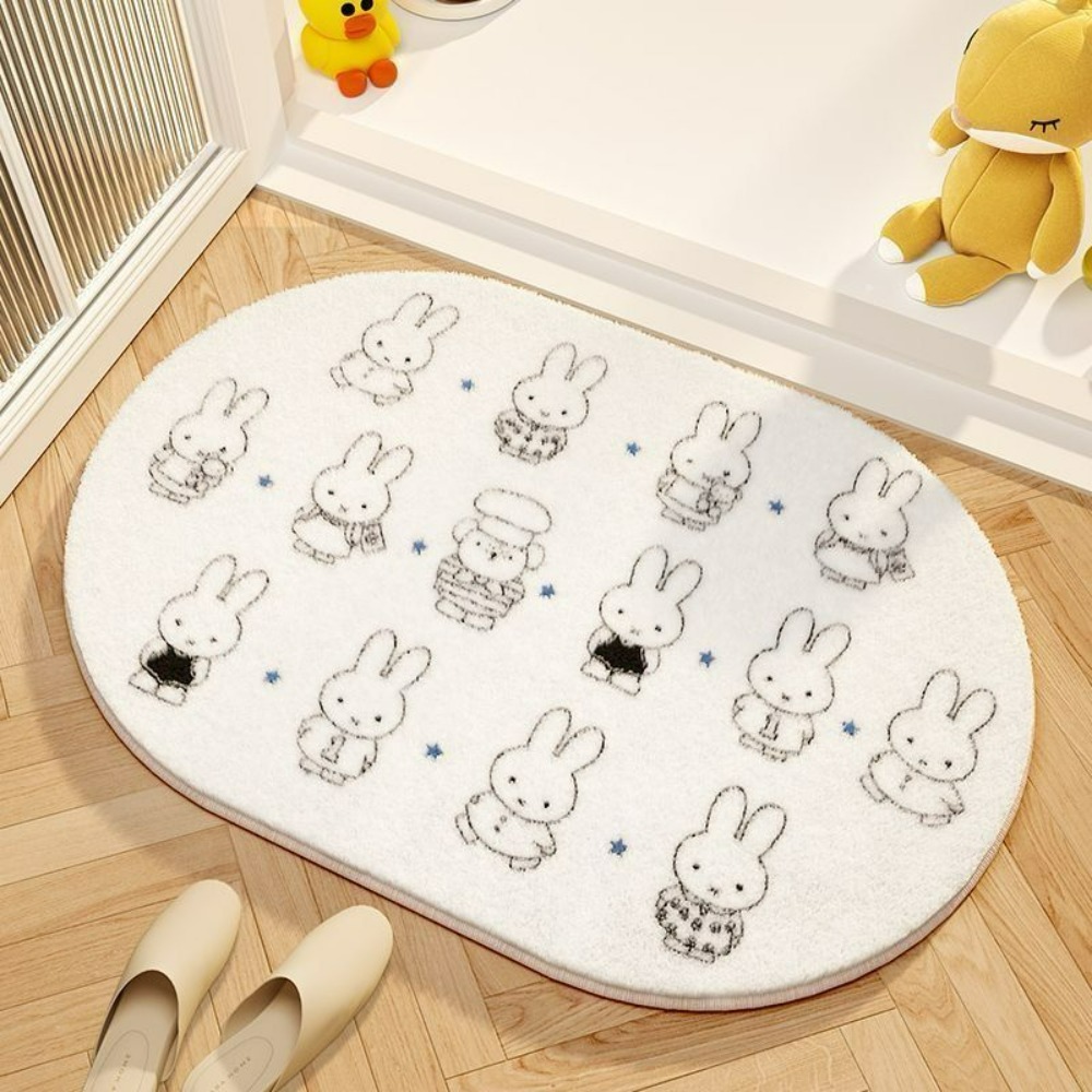 Home Goods Bathroom Mats - ミッフィー漫画フロアマットソフト模造カシミヤフットパッド吸水カーペット滑り止めマット浴室寝室家の装飾用
