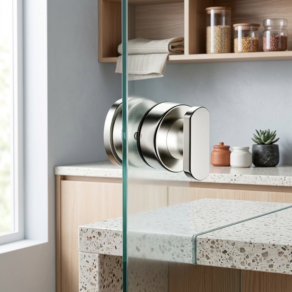 Home Bathroom Remodel - ステンレス鋼オーバルプルノブフレームレスシャワーガラスドアつや消しニッケル仕上げバスルームパーティショングリップホームリモデル