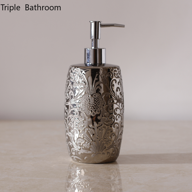 Zara Home Bathroom - キッチンとバスルーム用のセラミックソープディスペンサー,ハンドストラップ付きシャワーアクセサリー,シルバーカラー
