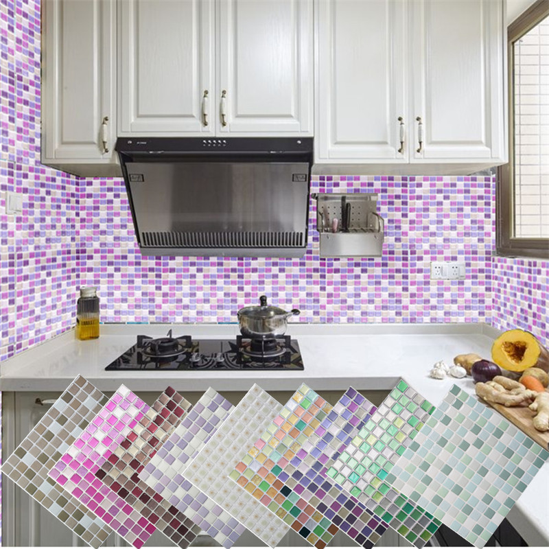 Home Bathroom Tiles Design - 3dモザイク壁タイルステッカー,粘着性の防水ビニール壁紙,家の装飾デザイン,キッチン,バスルーム,diy