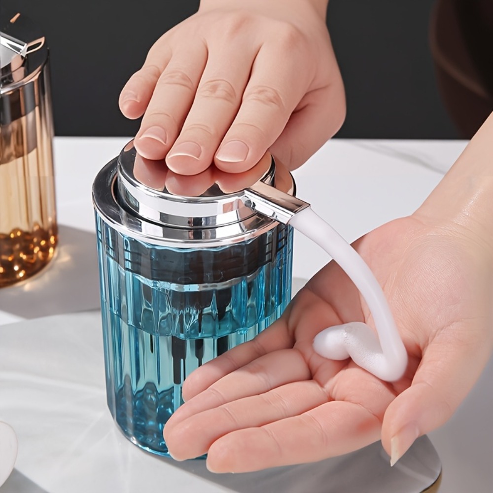 Home Bathroom Soap Dispenser - 1PC プレス泡立ちソープディスペンサー家庭用クリアシャンプーボトルシャワージェルハンドソープボトル浴室キッチンアクセサリー用
