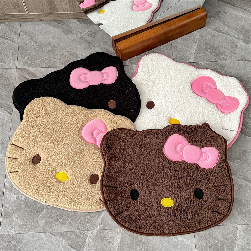 Home Goods Bathroom Mats - アニメハローキティぬいぐるみラグソフトドアマットマットカーペットホームバスルーム滑り止め模造カシミヤ自動車装飾カーペット