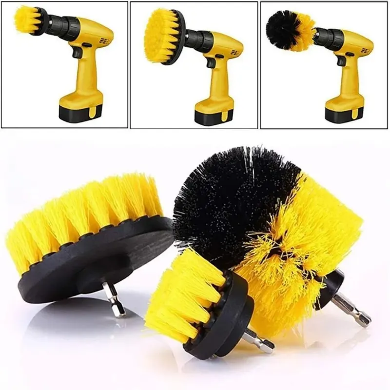 Home Bathroom Products - 3個/セット ドリルブラシセット パワースクラバー 洗浄ブラシツールキット グラウト、床、浴槽、シャワー、タイル、浴室、キッチンの表面用