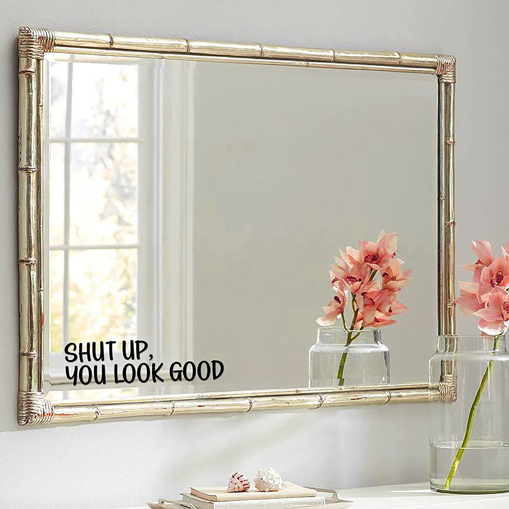 Home Goods Bathroom Mirrors - You Look Good Quote ミラーデカールステッカー インスピレーションを与える引用句