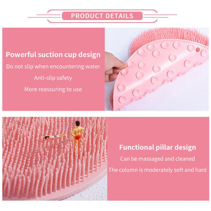 Non Slip Bath Mat - 壁掛け式フットスクラバーマット シャワー用 滑り止め角質除去バックウォッシャー 快適な入浴体験のためのバスパッド