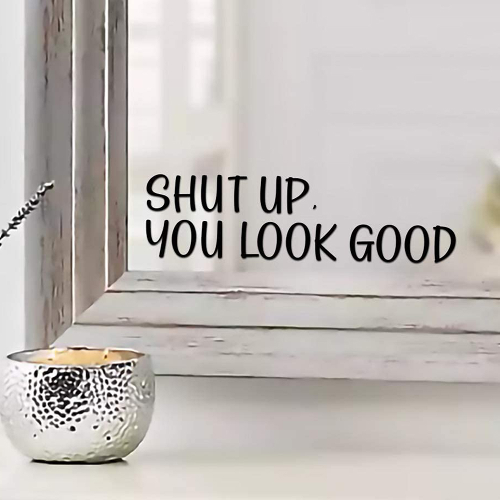 Home Goods Bathroom Mirrors - Sh * tあなたが良い引用ミラーデカールステッカーインスピレーションを与える引用ビニールバスルームショールーム家の装飾