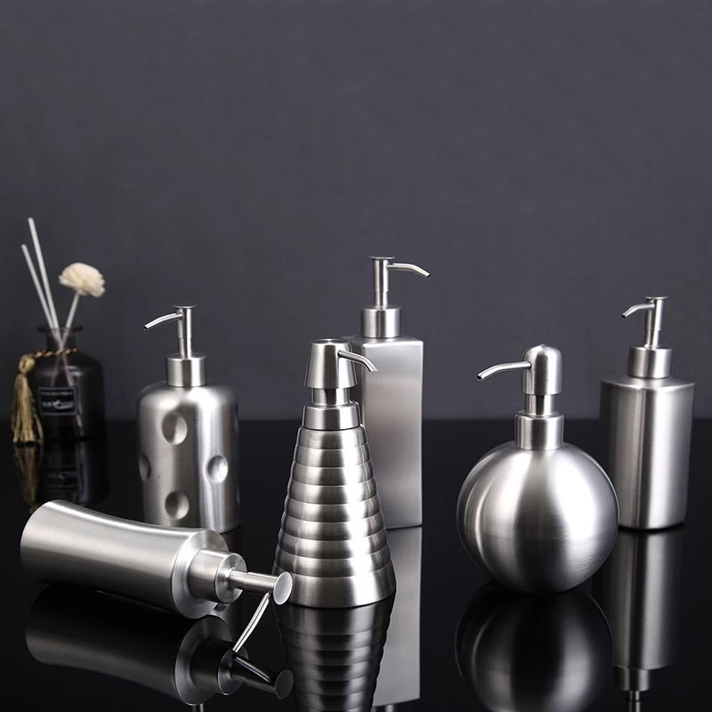 Home Bathroom Soap Dispenser - 304 ステンレス鋼手洗い液体ボトルソープディスペンサーバスジェルローションシャンプー洗剤プレスボトル浴室用品