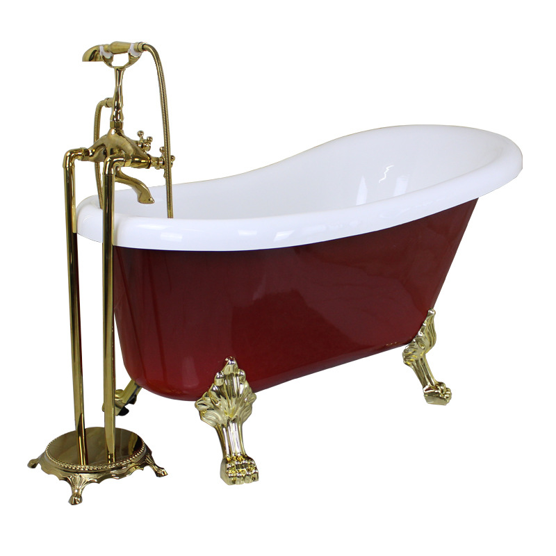 Home Bathroom Tub - 自立式浴槽、アクリルカラーの爪足付き、浸漬浴槽、ヨーロッパ風ヴィンテージ1.2～1.7m、浴槽、クラシックなバスルームホームスパ設備
