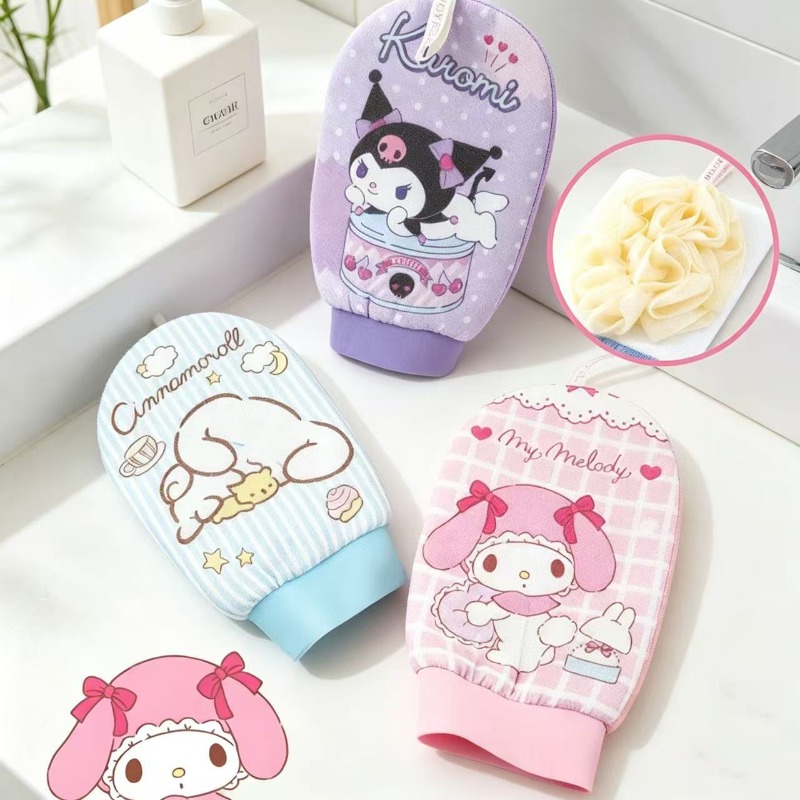 Home Bathroom Products - 可愛い漫画パンクプリントバススクラバー高級キュートソフト角質除去シャワーウォッシュクロス泡立ちボディクレンジングミット（女性用）