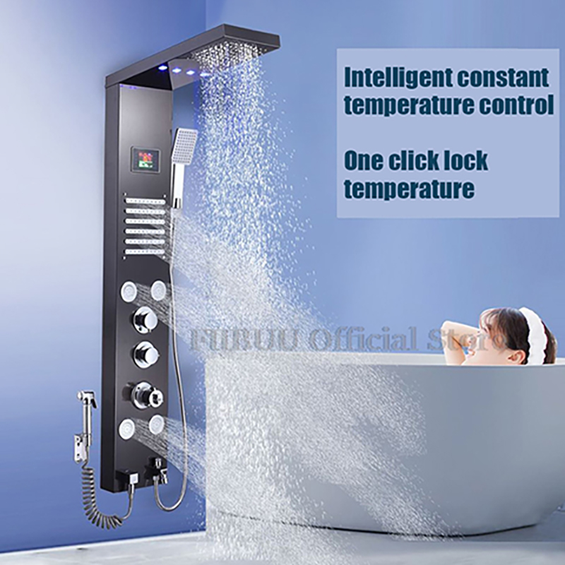 Shower Head Rain - スマートシャワーシステム,バスルーム,電子シャワーヘッドセット,数字表示,高級