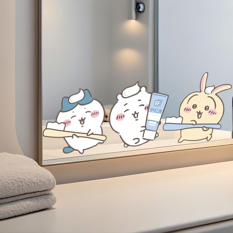 ホットチイカワミラーステッカー強力粘着クリアプリント防水取り - Home Bathroom Products のレビューと価格