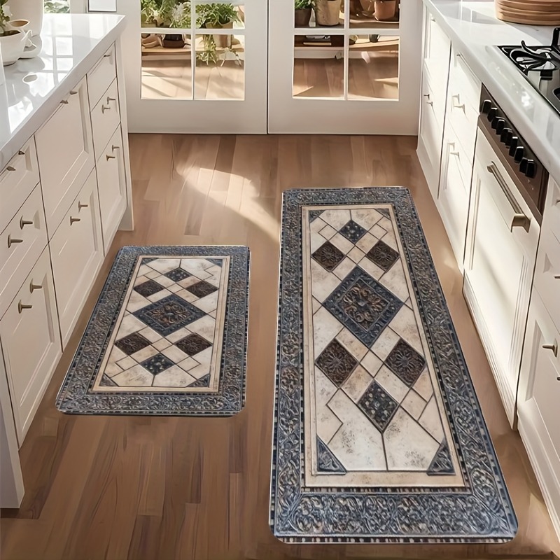1枚入りフロアタイルキッチンラグ滑り止めドアマットポップデザ - Home Bathroom Tiles Design のレビューと価格