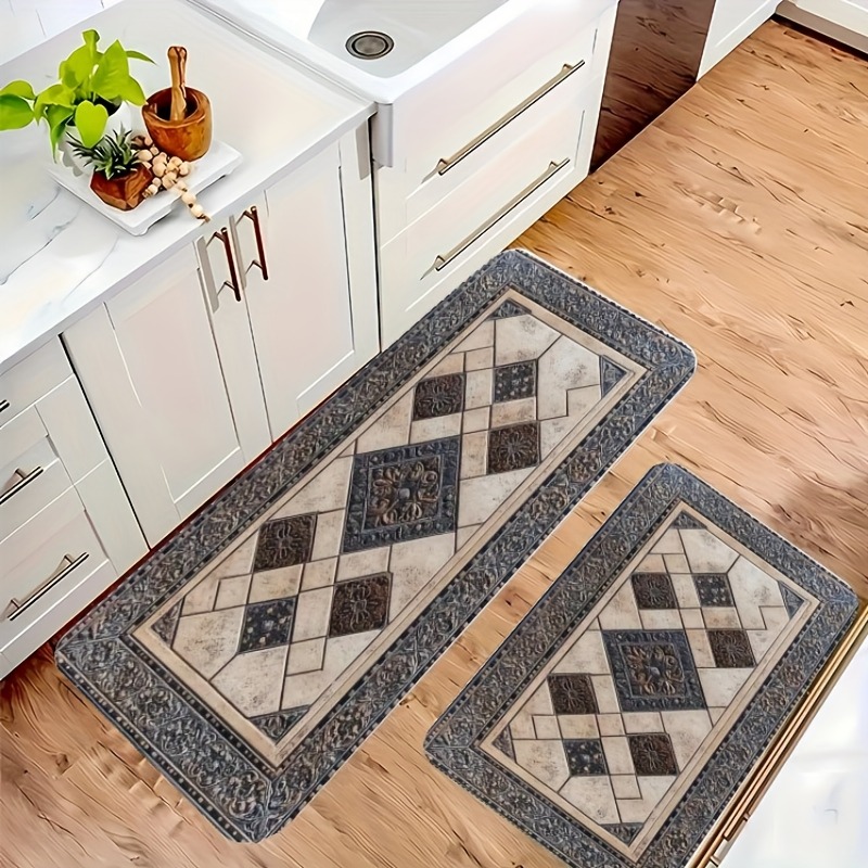 1枚入りフロアタイルキッチンラグ滑り止めドアマットポップデザ - Home Bathroom Tiles Design のレビューと価格