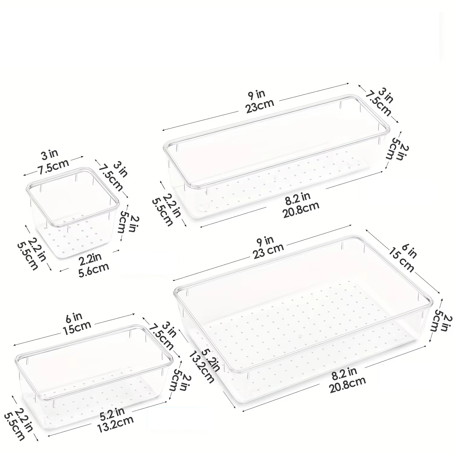 6/9/12パック引き出しオーガナイザー、透明プラスチック製 - Home Bathroom Tub のレビューと価格