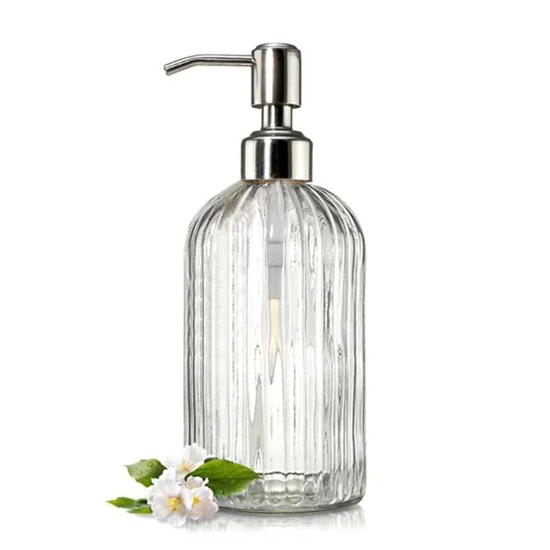 ソープディスペンサー浴室透明ガラス空の詰め替えサブボトル洗剤 - Home Bathroom Soap Dispenser のレビューと価格