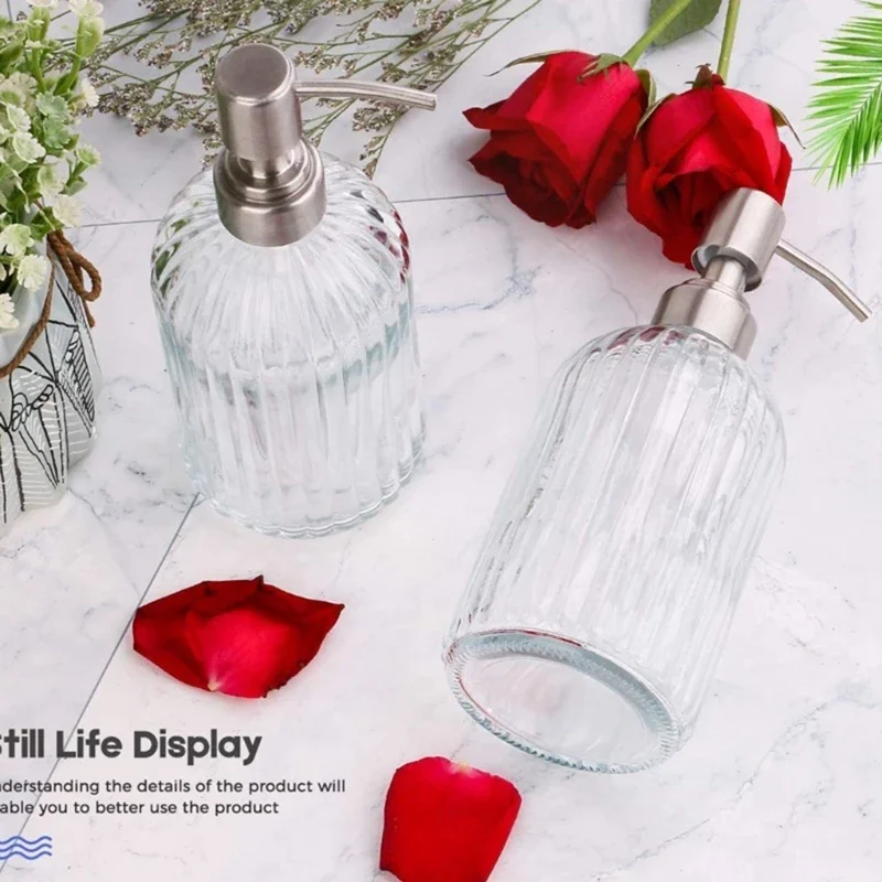 ソープディスペンサー浴室透明ガラス空の詰め替えサブボトル洗剤 - Home Bathroom Soap Dispenser のレビューと価格