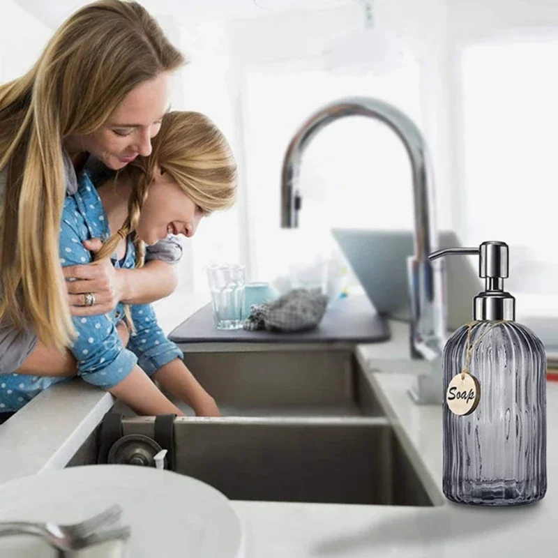 ソープディスペンサー浴室透明ガラス空の詰め替えサブボトル洗剤 - Home Bathroom Soap Dispenser のレビューと価格