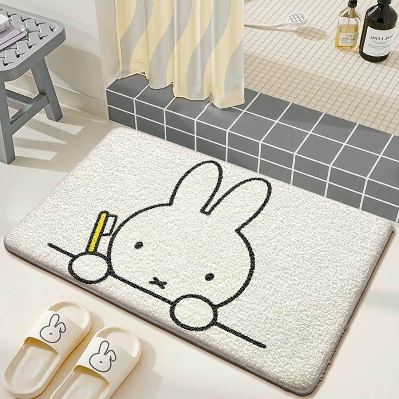 かわいいミッフィーフロアマットかわいい漫画ミッフィーバスルー - Home Goods Bathroom Mats のレビューと価格