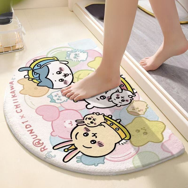 ちいかわ半円形バスマット 可愛いアニメ ハチワレうさぎ柄 ソ - Non Slip Bath Mat のレビューと価格
