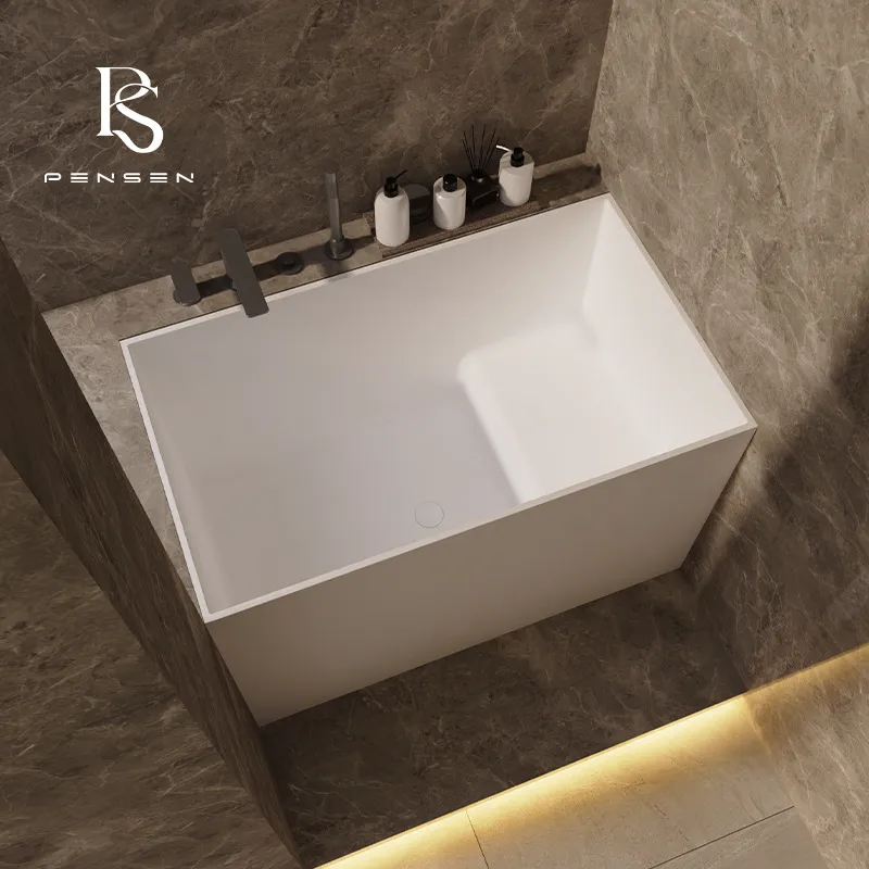 コンパクトな正方形PMMAストーン製ディープソーキング浴槽、 - Home Bathroom Tub のレビューと価格