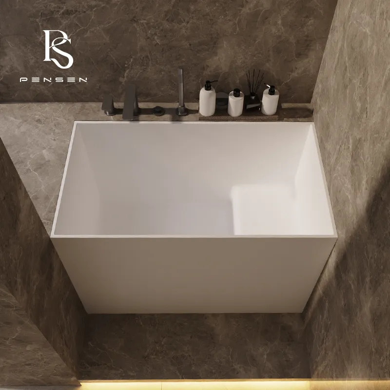 コンパクトな正方形PMMAストーン製ディープソーキング浴槽、 - Home Bathroom Tub のレビューと価格