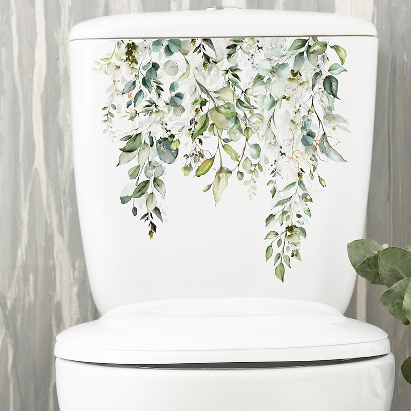 緑の植物の葉のウォールステッカー,家,バスルーム,トイレ - Home Bathroom Remodel のレビューと価格