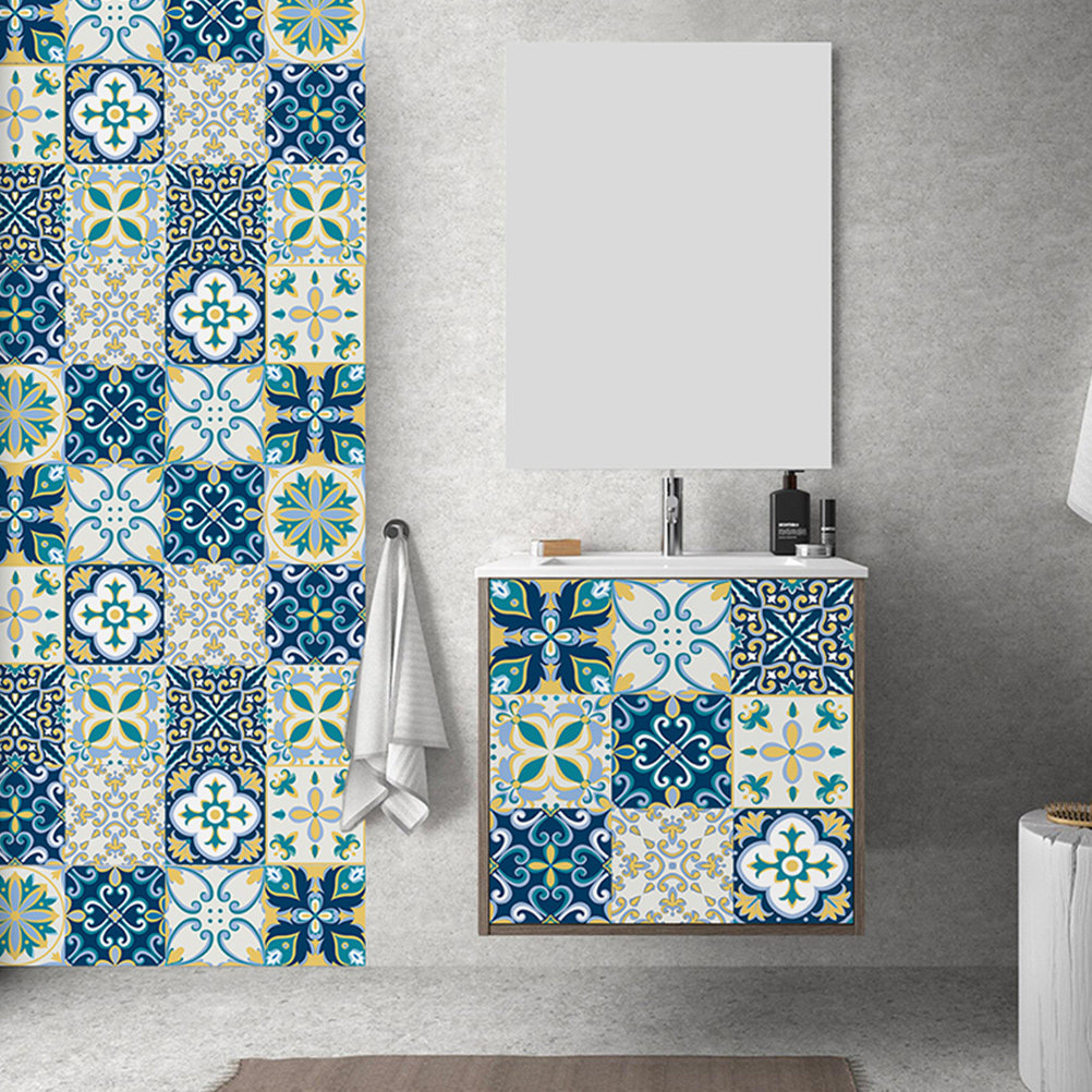20枚入りPVCピールステッカータイル 防水装飾デカール 家 - Home Bathroom Tiles Design のレビューと価格