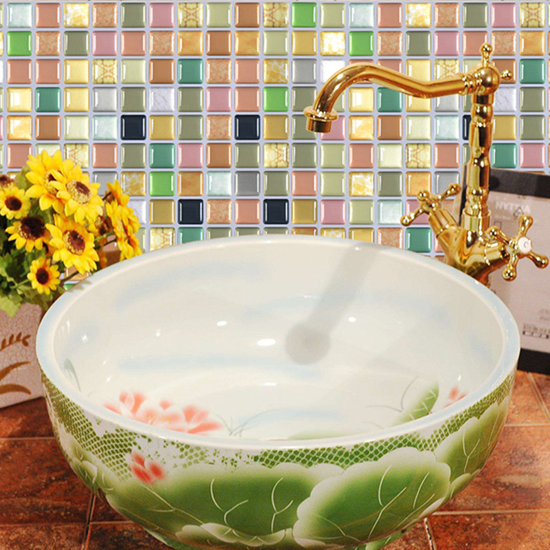 3dモザイク壁タイルステッカー,粘着性の防水ビニール壁紙,家 - Home Bathroom Tiles Design のレビューと価格