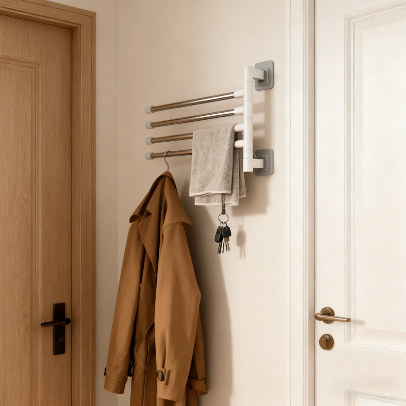 モダンなミニマリストフローティングタオルラック（回転式ロッド - Home Essentials Bathroom Rack のレビューと価格