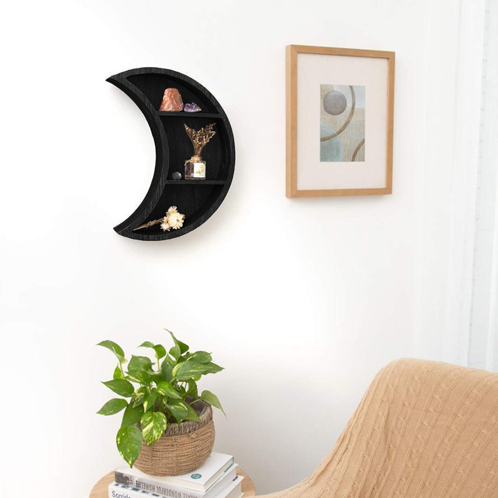 木製の壁の棚,ボヘミアン,ムーンサイクル,バスルーム用,エッ - Home Essentials Bathroom Rack のレビューと価格