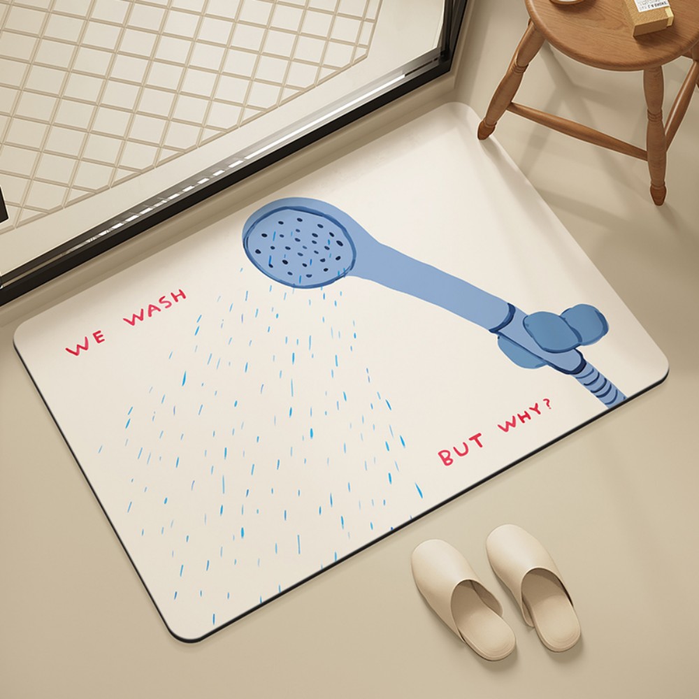 VIKAMA バスルームタイルシャワーマット滑り止め吸水シャ - Home Goods Bathroom Mats のレビューと価格