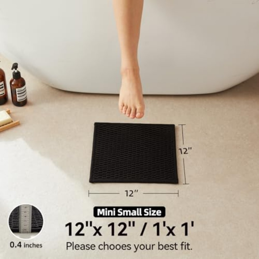 小型浴室用滑り止め洗えるバスマット、超吸収性薄型速乾低パイル - Non Slip Bath Mat のレビューと価格