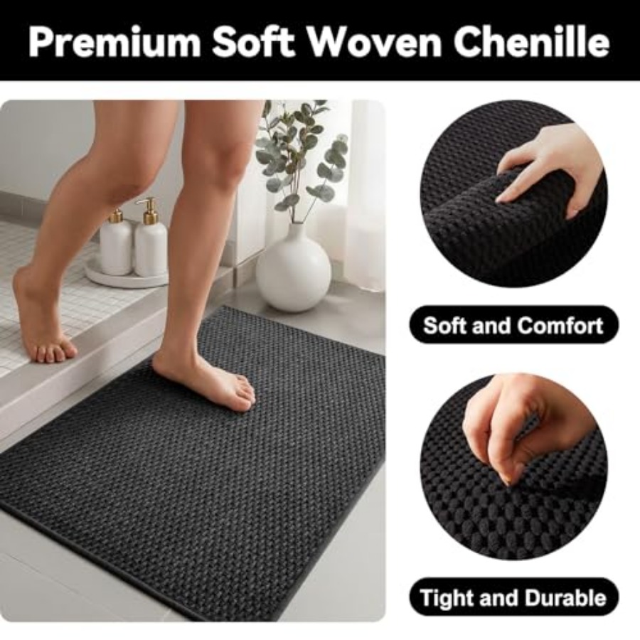 小型浴室用滑り止め洗えるバスマット、超吸収性薄型速乾低パイル - Non Slip Bath Mat のレビューと価格