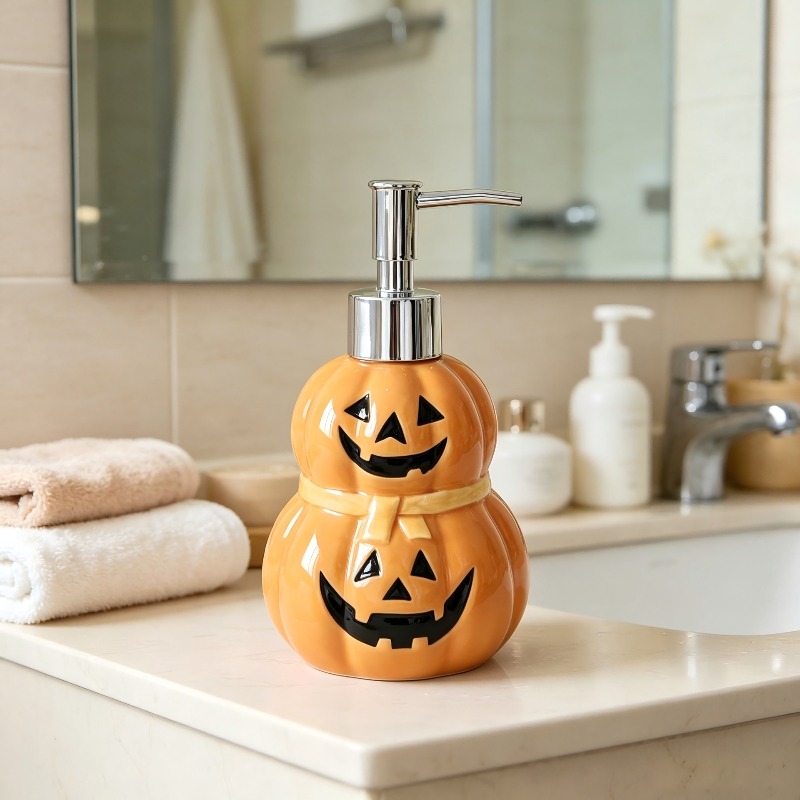 280ML ハロウィンゴーストパンプキン型セラミックローショ - Home Bathroom Soap Dispenser のレビューと価格
