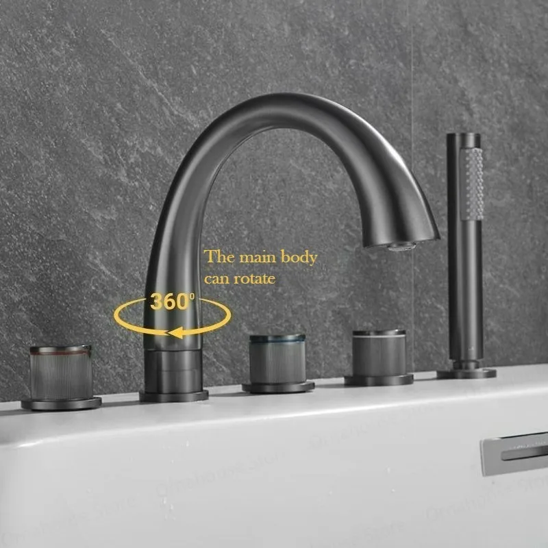 ブラッシュゴールド仕上げの浴室用蛇口、ハンドシャワー付き真鍮 - Home Bathroom Tub のレビューと価格