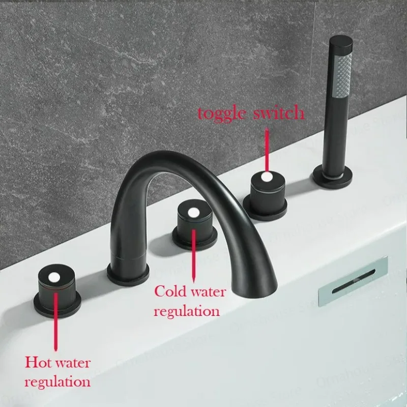 ブラッシュゴールド仕上げの浴室用蛇口、ハンドシャワー付き真鍮 - Home Bathroom Tub のレビューと価格
