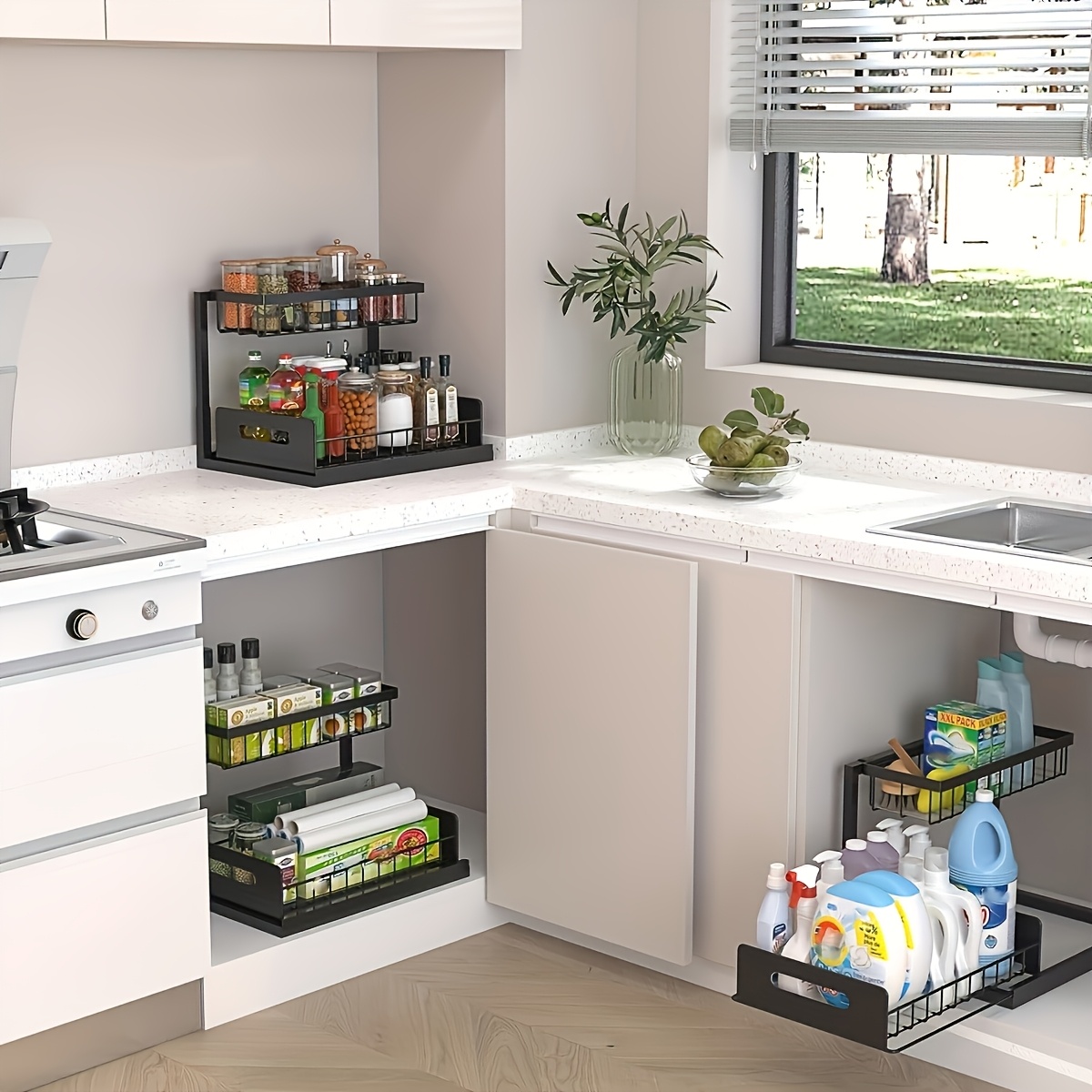 シンク下キッチン収納ラックセット - バスルーム、パントリー - Home Essentials Bathroom Rack のレビューと価格