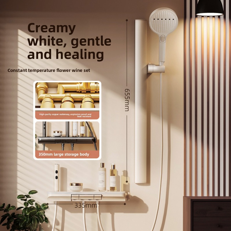 サーモスタットシャワーセット全銅製ホームバスルームキット高圧 - Home And Bathroom のレビューと価格