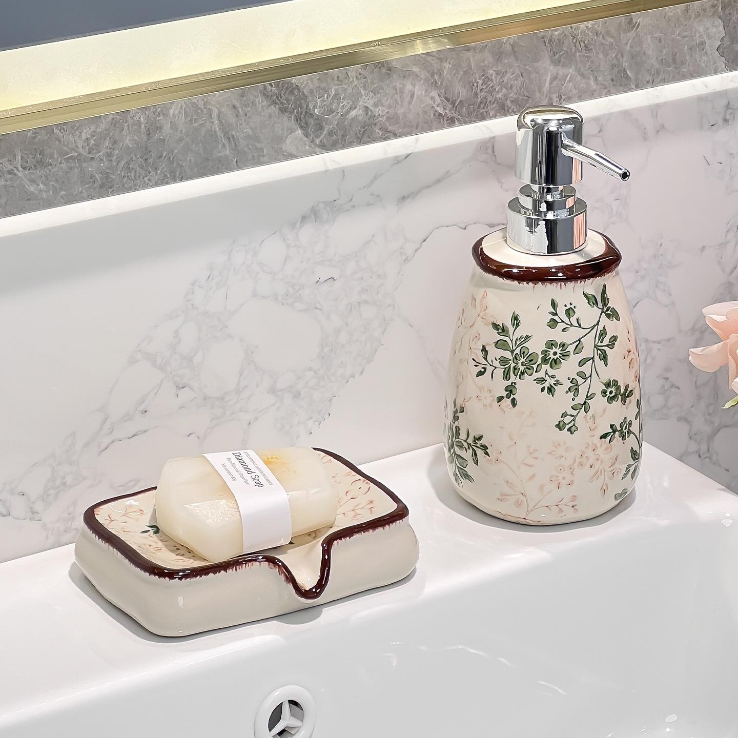 セラミックソープディスペンサーモダンヴィンテージブラウン液体 - Zara Home Bathroom のレビューと価格