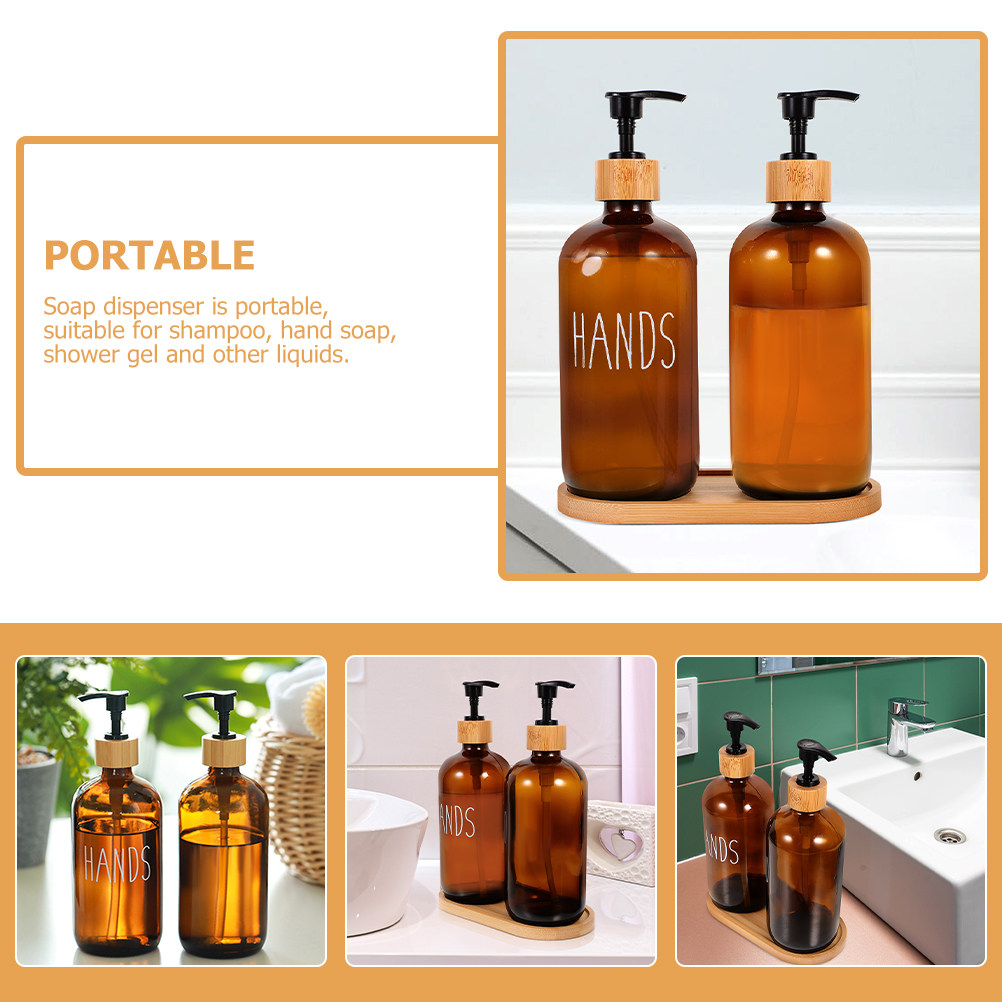 500 ミリリットル詰め替え可能なガラス製ソープディスペンサ - Home Bathroom Soap Dispenser のレビューと価格
