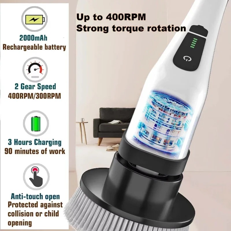 コードレス多機能電動クリーニングブラシ - 回転式スクラバー - Home Bathroom Products のレビューと価格