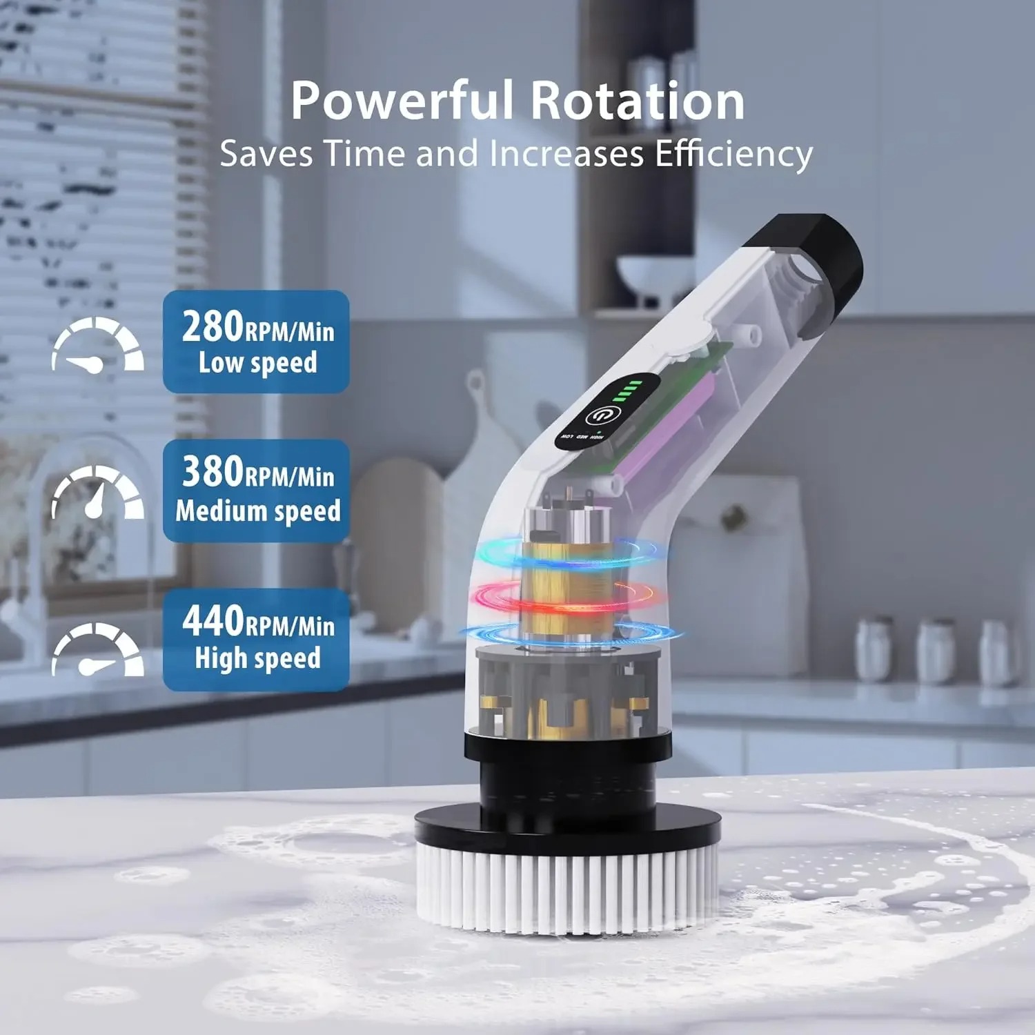 コードレス多機能電動クリーニングブラシ - 回転式スクラバー - Home Bathroom Products のレビューと価格