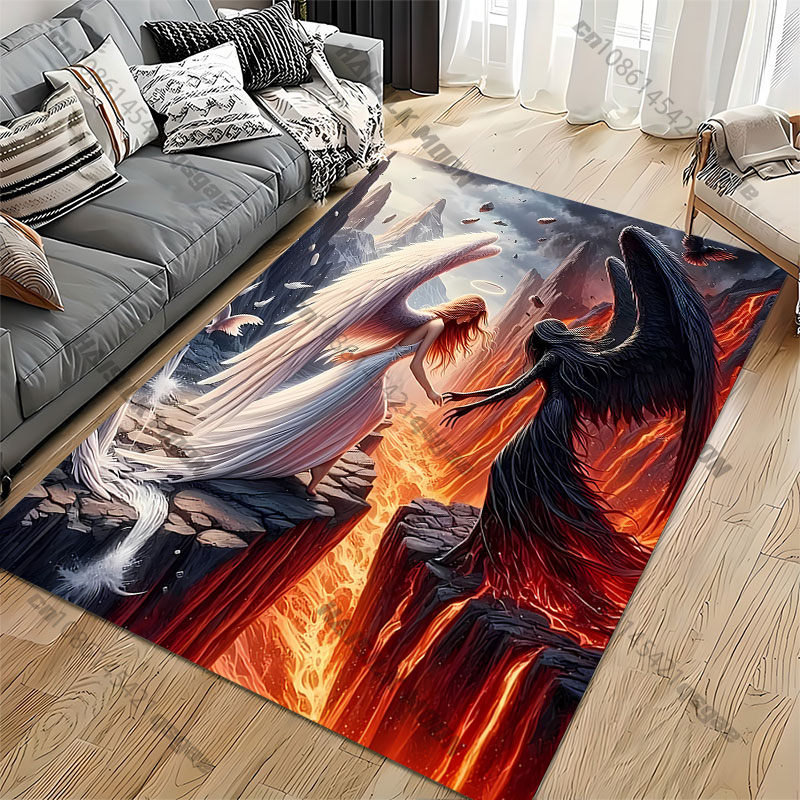 善と悪の二元性カーペットヨガリビングルームの装飾子供用クロー - Home Goods Bathroom Mats のレビューと価格