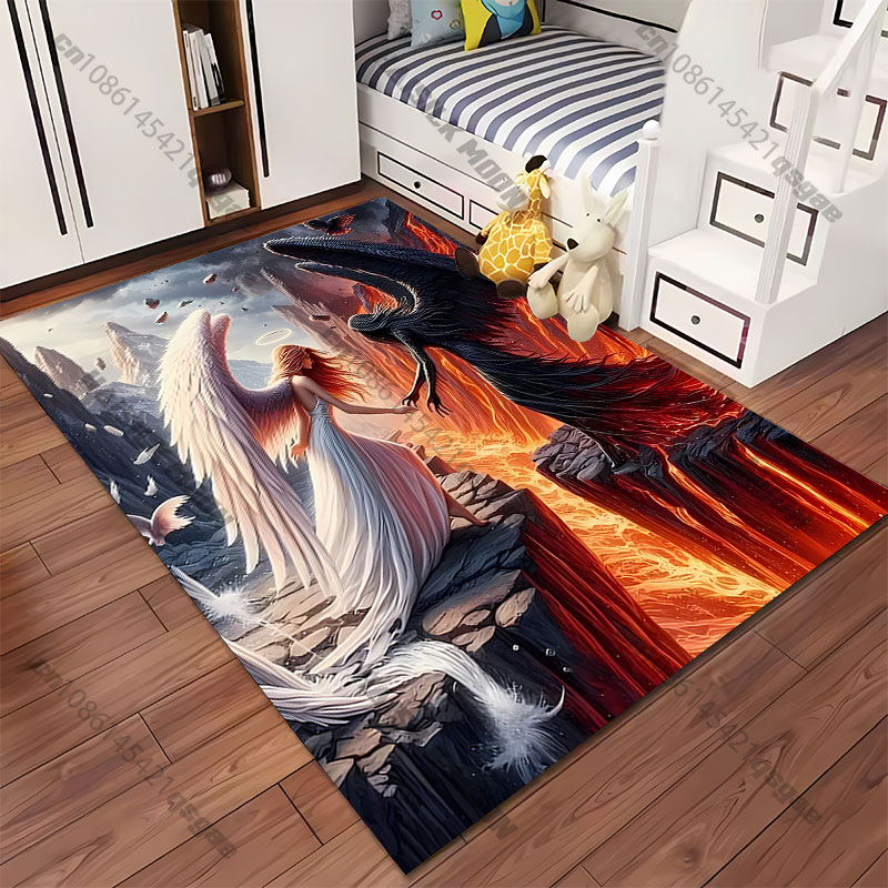 善と悪の二元性カーペットヨガリビングルームの装飾子供用クロー - Home Goods Bathroom Mats のレビューと価格