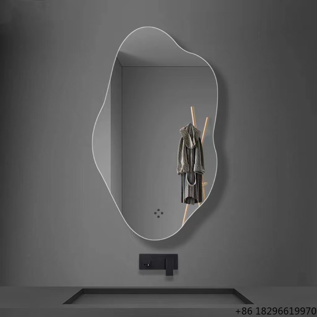 不規則な形の浴室壁掛けミラーアートデコレーションシルバーミラ - Home Goods Bathroom Mirrors のレビューと価格